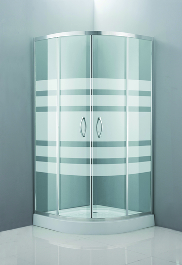 Mampara de ducha semirredonda 80 x 80 vidrio transparente Ponsi Gold  BBGOLTSE80